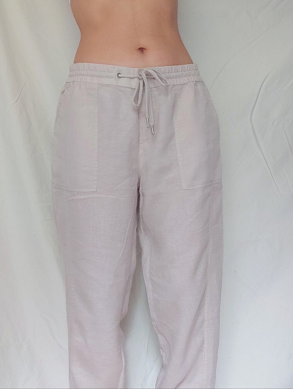 Olsen Lisa Linen Trousers in Taupe